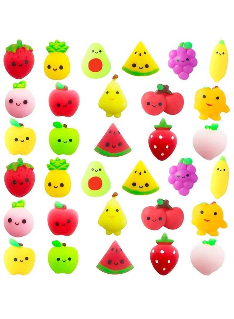 Mochi Squishy Toys Set for Kids, Mini Squishies Kawaii Fruit Squeeze Pack  for Kids, Stress Reliever Anxiety Toys for Kids Adults, Birthday Gifts for Boys and Girls 25Pcs Style Random - Image 1