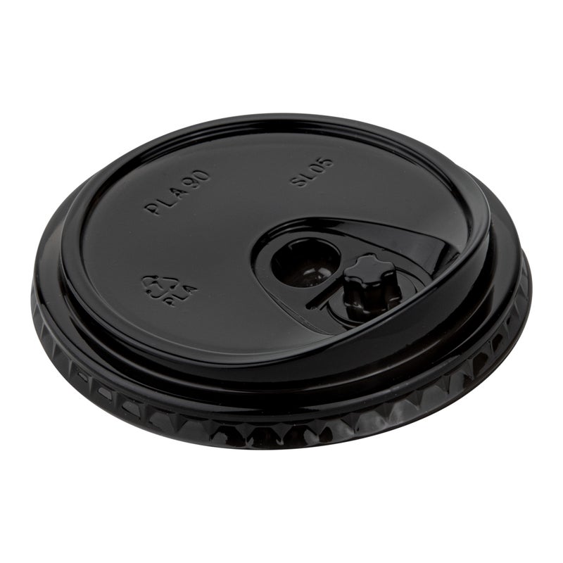 Restaurantware-LIDS ONLY: Zero Waste 3.5 x 3.5 Inch Plastic Lids, 1000 Disposable Flat Lids - Cups Sold Separately, Commercially Compostable, Black PLA Plastic Lids, Fits 12,16, And 24 Ounce Cups - Image 1
