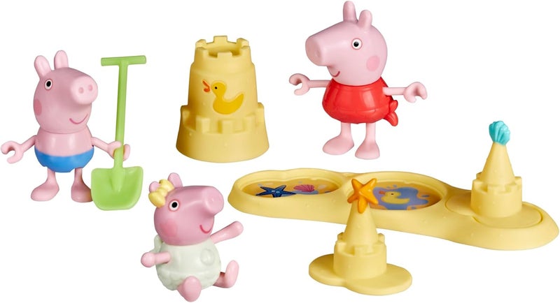 Peppa Pig Pig Siblings Beach Day Playset (8 Pieces) - Image 3