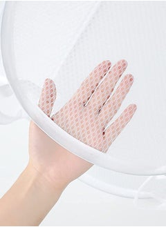 TYCOM Foldable Pop Up Net Laundry Basket - Storage Solution - Compact Bin - Mesh Collapsible Bag - Laundry Hamper - Collapsible Laundry Basket with Durable Handles & Side (White)  - Image 3
