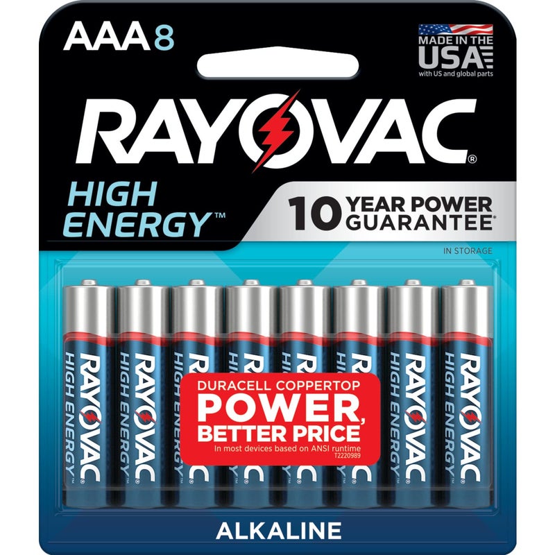 Rayovac بطاريات رايوفاك عالية الطاقة AAA (8 عبوة)، بطاريات قلوية AAA - Image 1