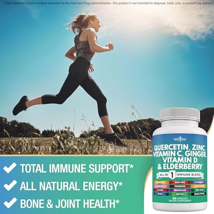 New Age Quercetin Zinc Vitamin C Vitamin D Bromelain Elderberry - Nettle Supplement with Artemisinin, Sea Moss, Echinacea - 120 Count - Image 4