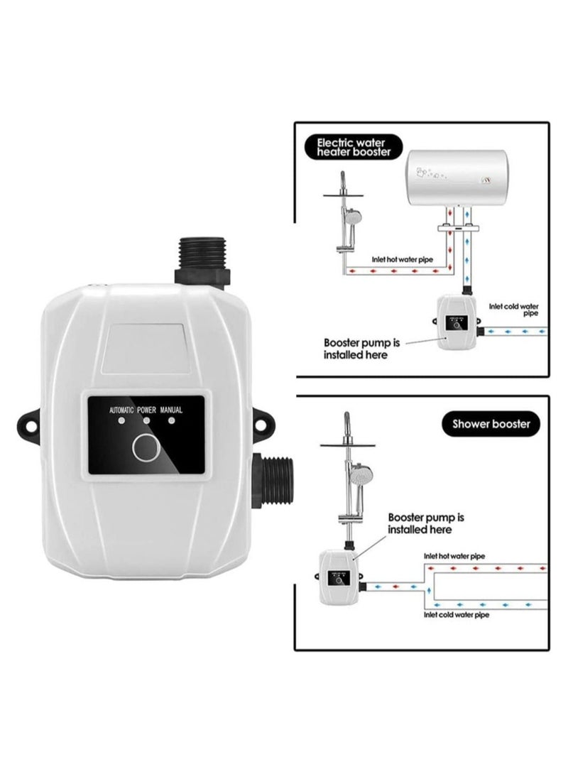 Water Booster Pump,24V Portable Automatic Pressure Pump,150W Shower Pump with Flow Switch, Hot Cold for Tap Water/Toilet/Bathroom (White) - Image 3