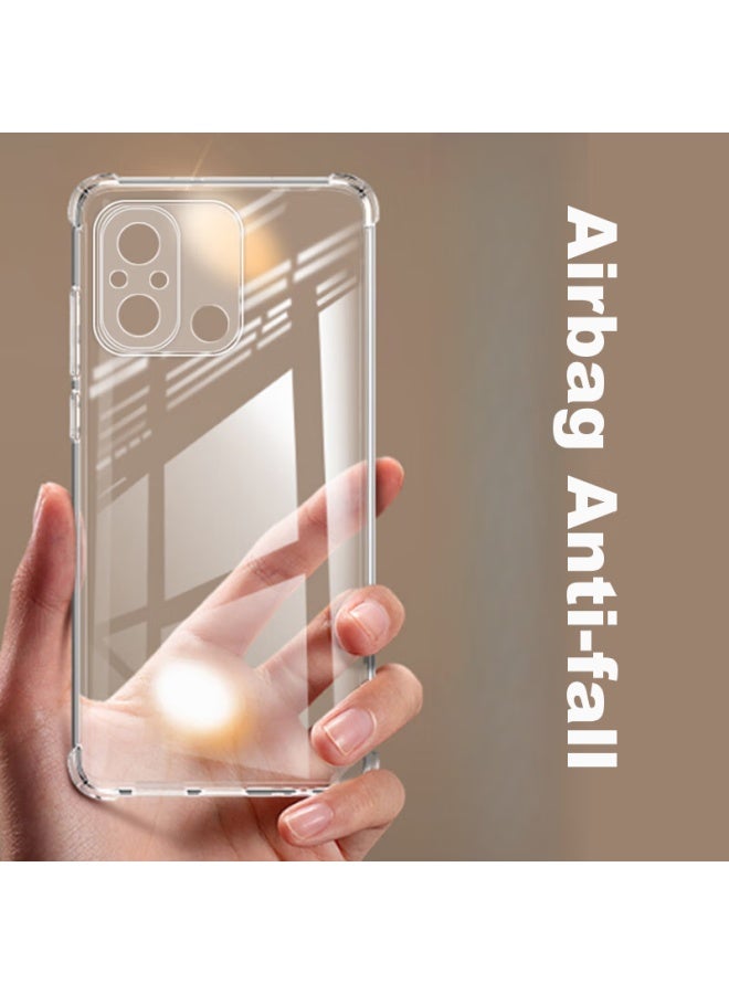 Maikuqi, Suitable For Xiaomi Redmi 12c, Shockproof Phone Case With Four Corners, Full Protection, Airbag, Transparent Protective Cover, Soft Shell Tpu - Transparent White - Image 2