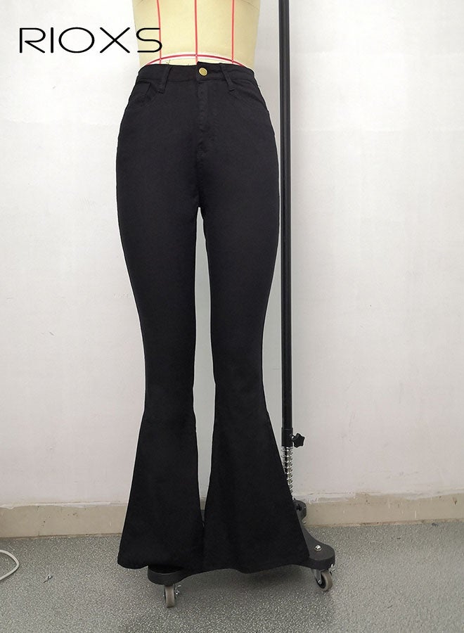 ريوكس بنطلون باكيت، بنطلون ضيق مع خصر طويل، وبنطال مرن، وبنطال جينز متجول مع جيب، وبنطال جينز أسود كلاسيكي - Image 4