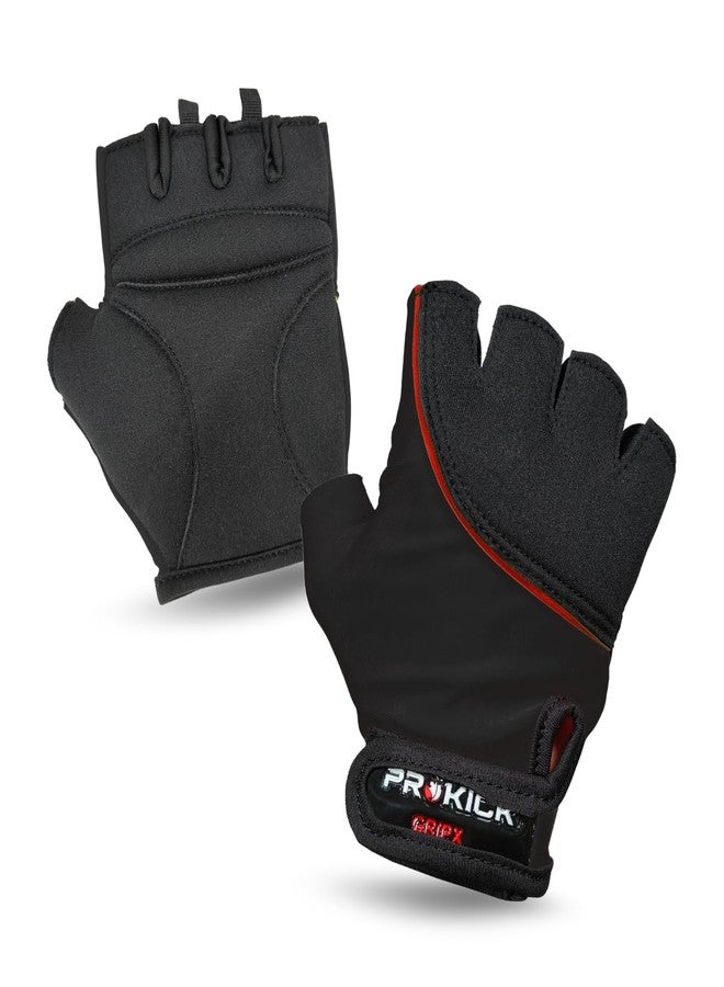 Prokick Gym Gloves GripX | Standard Size | Non-Slip Palm Grip | Wrist Support & Breathable Design for Weightlifting, Fitness & Training (Black) - Image 2