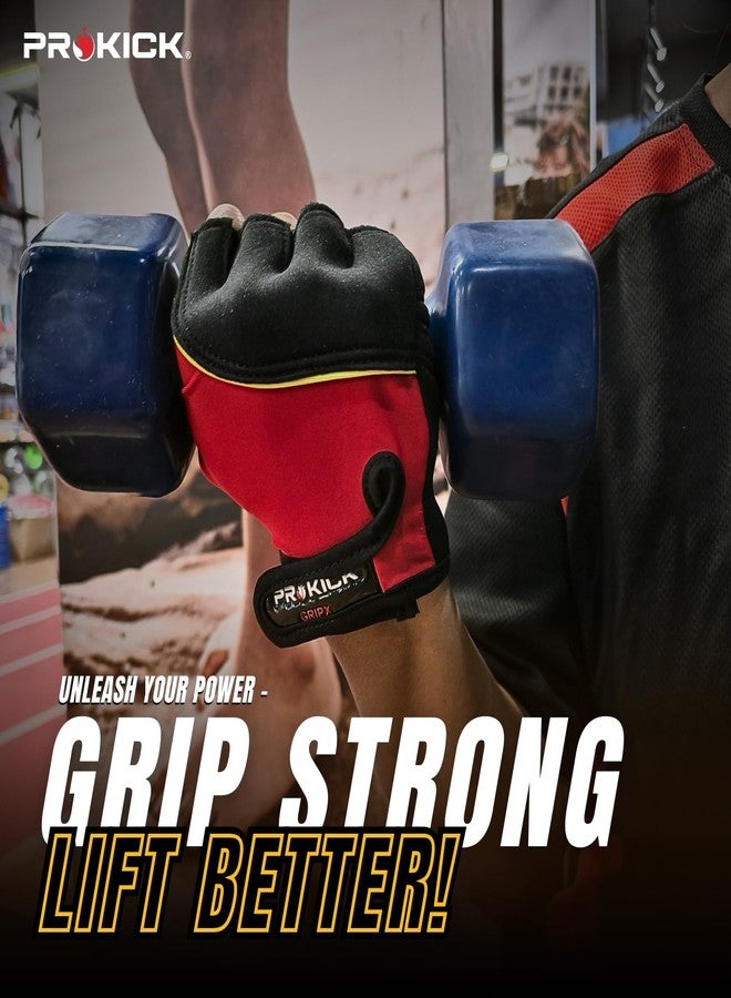 Prokick Gym Gloves GripX | Standard Size | Non-Slip Palm Grip | Wrist Support & Breathable Design for Weightlifting, Fitness & Training (Black) - Image 5