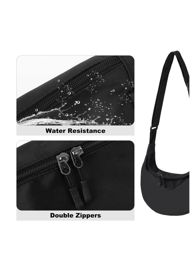 Versatile Lightweight Sling Crossbody Bag for Men & Women - Adjustable Strap, 2 Zippers, Perfect for Travel, School & Hiking (Black) - Image 4