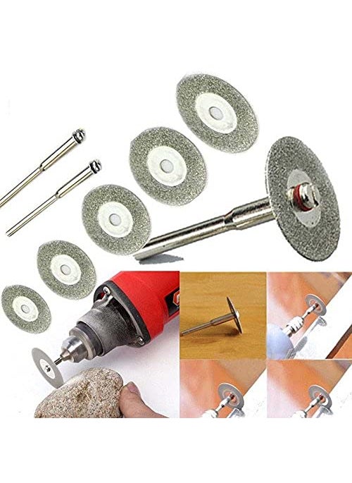 DIY Crafts Diy Crafts 10878 7255 1618202530mm Emery Diamond Cuttings Blades Drill With 2 Mandrel Multicolor  - Image 1