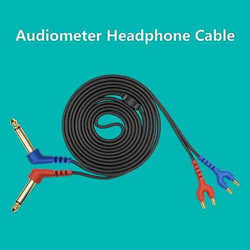 daily headset Audiometer Headphone Earphone Cable for TDH39 & DD45 Audiometric Headsets with Gold-Plated 2 x 6.35 mm Mono Jack, Length 2 Meter - Image 3