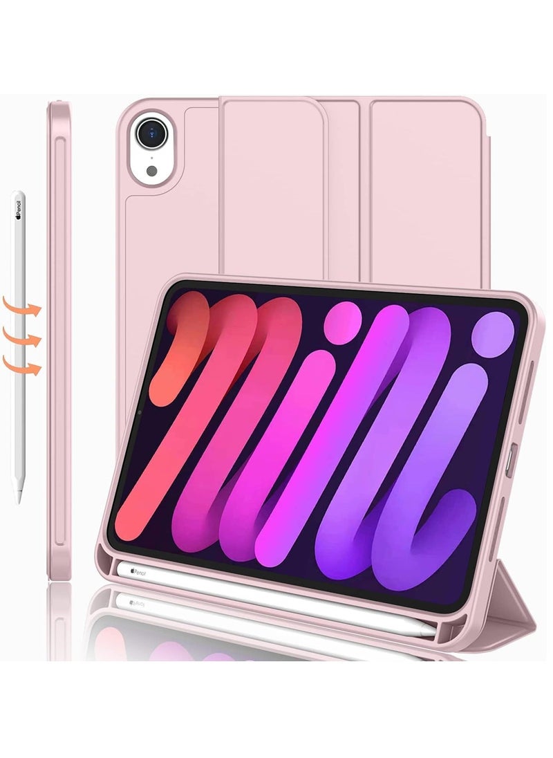 JAJEEK NEW Smart Case with Pencil Holder Compatible with iPad Mini 6, Trifold Stand Smart Case with Soft TPU Back, Auto Wake/Sleep, Dust Proof & Anti-Fingerprint, Heavy Duty Protection - Image 1