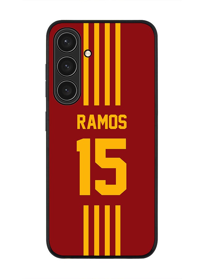 Stylizedd Rugged Black edge case for Samsung Galaxy S24 Plus, Slim fit Soft Case Flexible Thin Cover- Football Team-Spain , Player Name-Ramos - Image 1