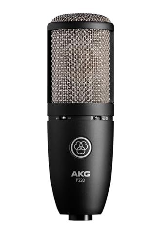 AKG Pro Audio P220 High-Performance Condenser Microphone, Great for Vocals, Guitar, Brass, and General Recording. XLR Wired Mic, for Studio or Stage. Black - Image 1
