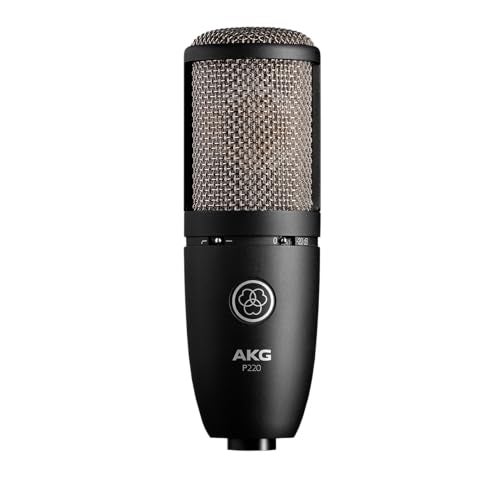 AKG Pro Audio P220 High-Performance Condenser Microphone, Great for Vocals, Guitar, Brass, and General Recording. XLR Wired Mic, for Studio or Stage. Black - Image 2