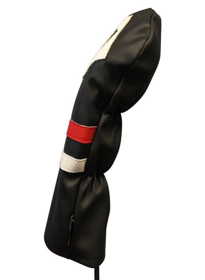 Majek Retro Golf Headcover Black Red and White Vintage Leather Style 1 Driver Head Cover Fits 460cc Drivers Classic Look - Image 5