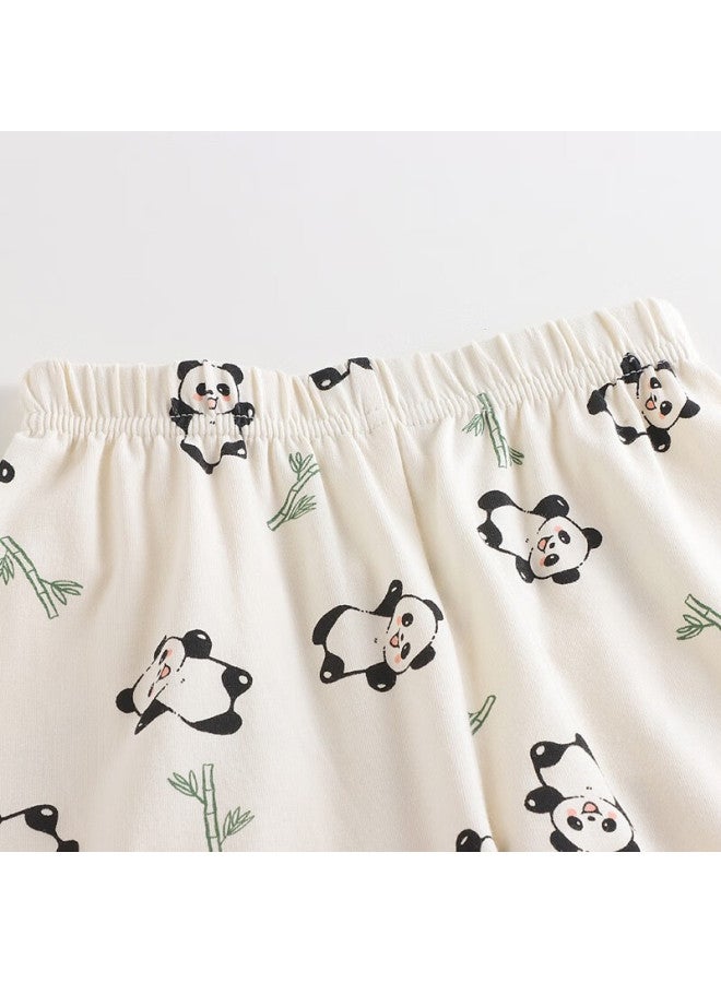 Threegun Kids Class A Soft Stretch Cotton Crew Neck Printed Boys Girls Underwear Set Happy Panda 140 - Image 4