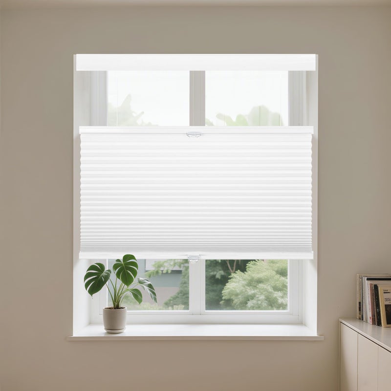 Allesin Top Down Bottom Up Cellular Shades,Blackout Blinds Noise Reduction,Cordless Cellular Shades Room Darkening Honeycomb Blinds,Blackout (White,36"x64") - Image 1