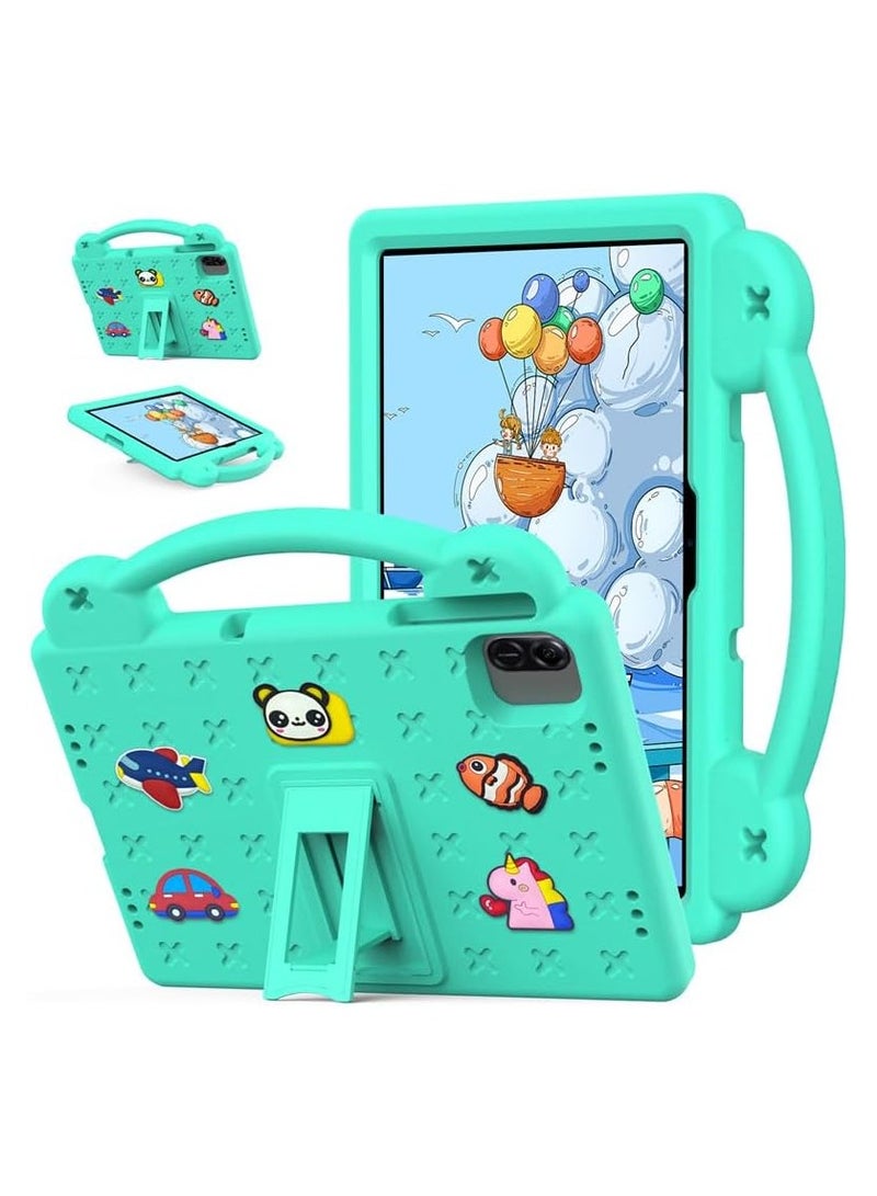 Kids Case Compatible with Honor Pad X8a 11-inch 2024 Anti-Fall Shockproof Stand Hand-Held EVA Protective Cover for Honor Pad X8a (Green) - Image 1