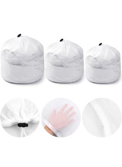 Generic 3-Piece Nylon Drawstring Mesh Laundry Bag Set – Large, Medium, Small Washing Bags for Delicates, Clothes, and Toy Organization  - Image 3
