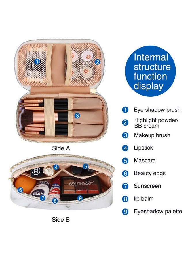 MONSTINA Makeup Bag For Womenpouch Bagmakeup Brush Bags Travel Kit Organizer Cosmetic Bag (Cwhite)  - Image 3
