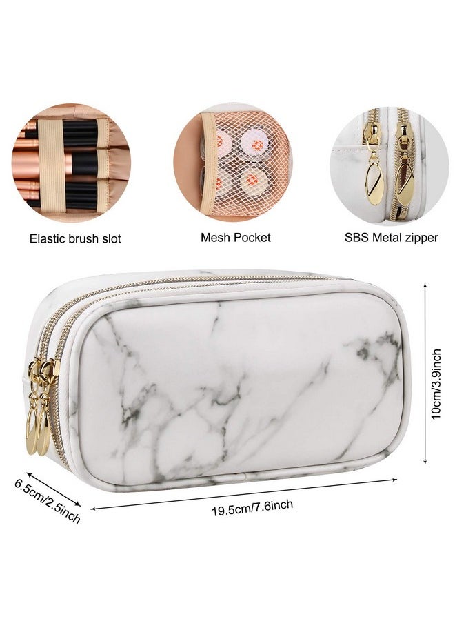 MONSTINA Makeup Bag For Womenpouch Bagmakeup Brush Bags Travel Kit Organizer Cosmetic Bag (Cwhite)  - Image 5