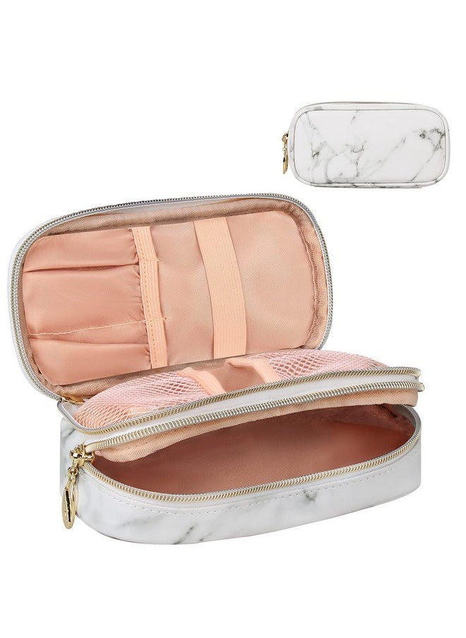 MONSTINA Makeup Bag For Womenpouch Bagmakeup Brush Bags Travel Kit Organizer Cosmetic Bag (Cwhite)  - Image 1