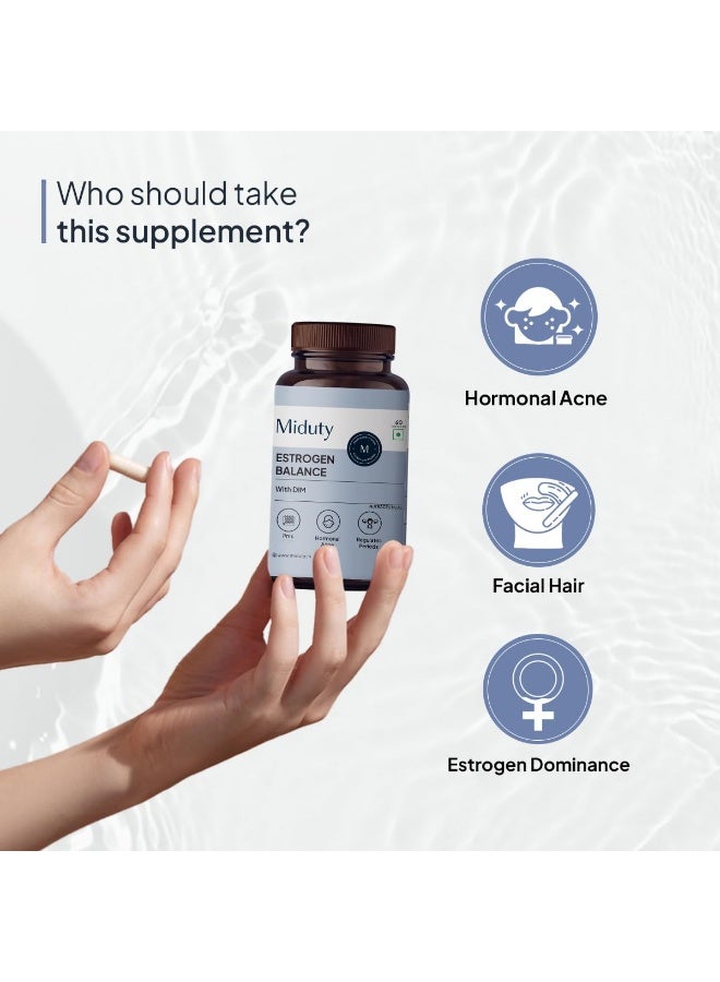Miduty Estrogen Balance Supplement For Women | Helps in Period & PMS - 60 Capsules - Image 3