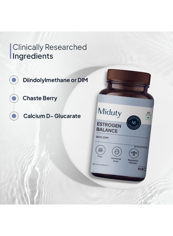 Miduty Estrogen Balance Supplement For Women | Helps in Period & PMS - 60 Capsules - Image 4