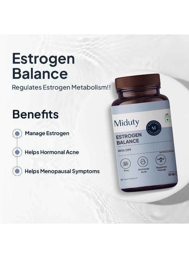 Miduty Estrogen Balance Supplement For Women | Helps in Period & PMS - 60 Capsules - Image 2