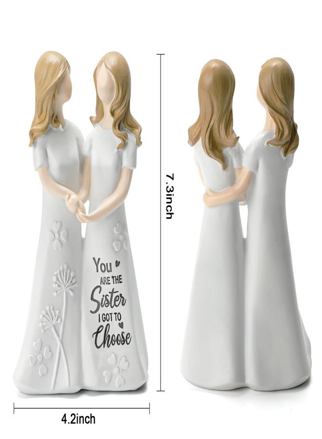 INLOMEM Friendship Gifts for Best Friends Women - Resin Sister Figurines Best Friend Sister Birthday Gift Ideas Unique Gifts for Sisters from Sister - Hand-Painted Figure (White) - Image 5