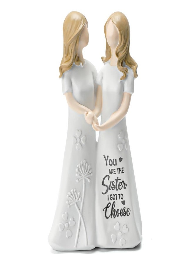 INLOMEM Friendship Gifts for Best Friends Women - Resin Sister Figurines Best Friend Sister Birthday Gift Ideas Unique Gifts for Sisters from Sister - Hand-Painted Figure (White) - Image 1