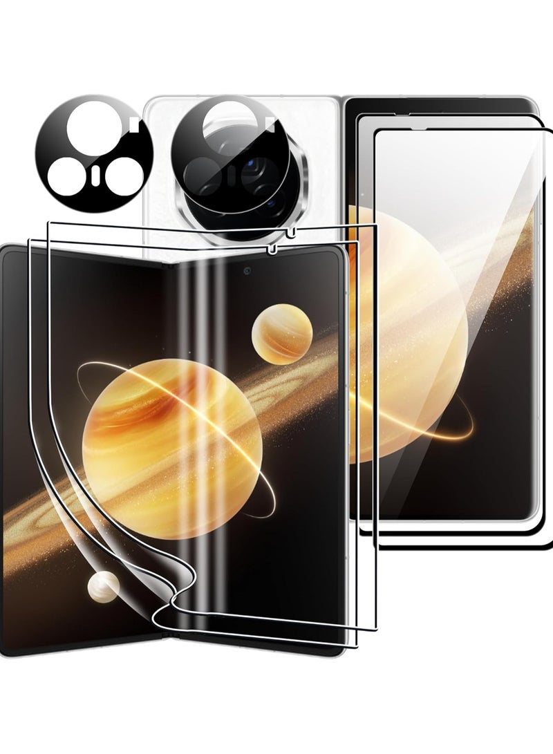 General Screen protector Compatible with Honor Magic V3 2024, 2 Pack Exterior 9H Hardness Tempered Glass + 2 Pack Soft TPU Interior Protectors + 2 Pack Anti-scratch Camera Protectors  - Image 1