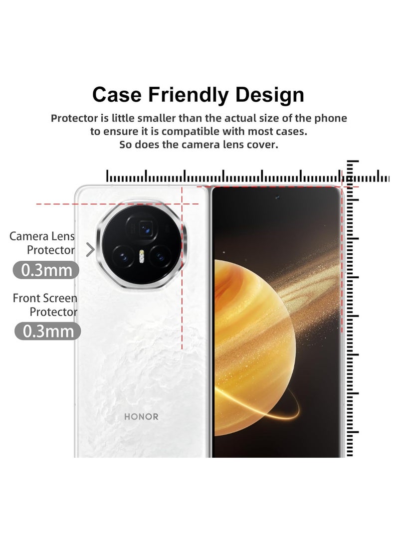 General Screen protector Compatible with Honor Magic V3 2024, 2 Pack Exterior 9H Hardness Tempered Glass + 2 Pack Soft TPU Interior Protectors + 2 Pack Anti-scratch Camera Protectors  - Image 3