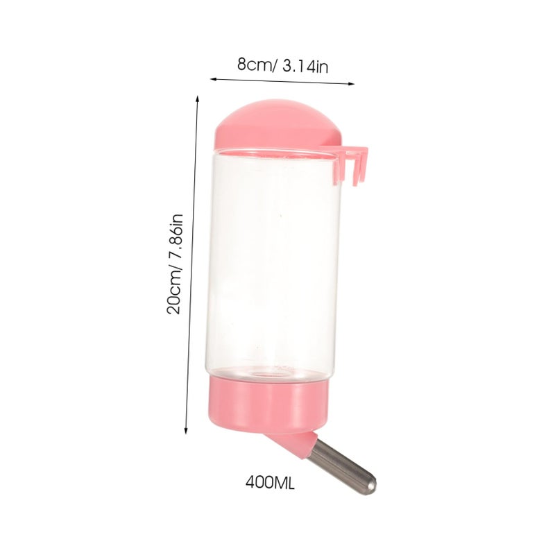 Pink 400ML Leakproof Hanging Water Bottle For Dogs Cats Small Animals Travel Outdoor - Image 3