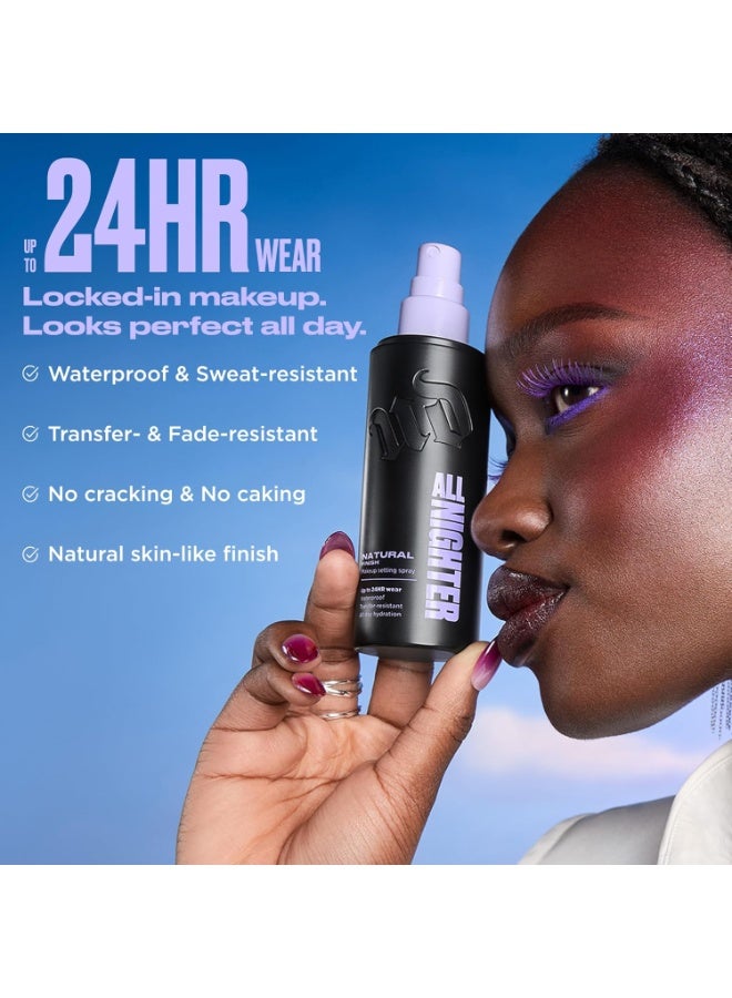 إيربن ديكاي Urban Decay All Nighter Waterproof Makeup Setting Spray – Natural finish, lasts up to 24 hours, ultra-fine face mist, smudge-proof, transfer-resistant, 2-in-1. clear - Image 3