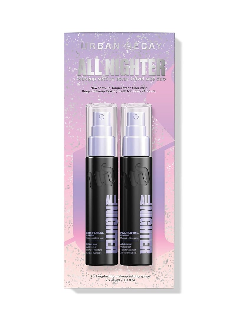 إيربن ديكاي Urban Decay All Nighter Waterproof Makeup Setting Spray – Natural finish, lasts up to 24 hours, ultra-fine face mist, smudge-proof, transfer-resistant, 2-in-1. clear - Image 1