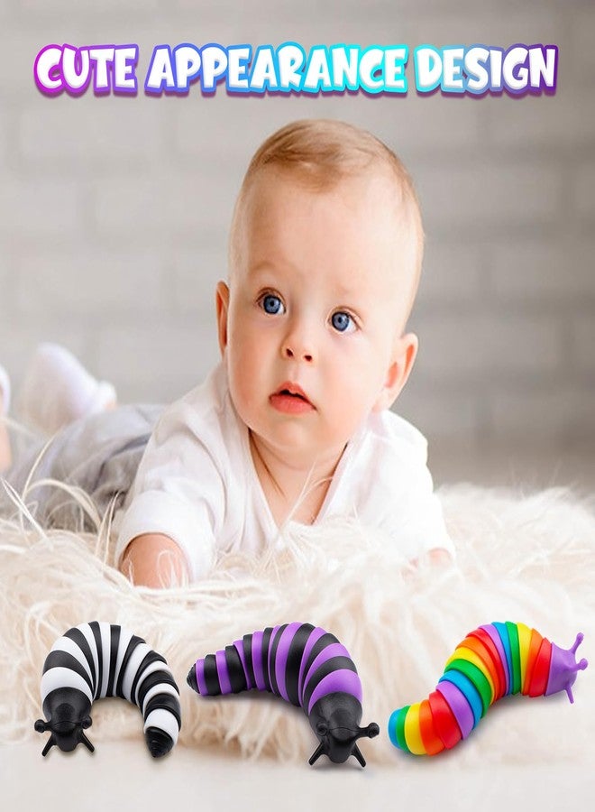 Cevioce Easter Basket Stuffers for Kids 3PCS Slug Fidget Toys for Kids & Adults Children Toddlers Sensory Toys for Kids 3+ Autism Toys Autistic ADHD Travel Toys Teens Gifts for Kids Boys Girls - Image 4