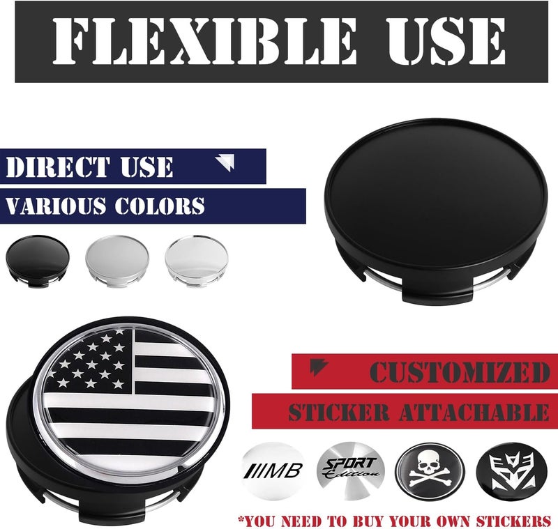 KitsPro 2.5Inch 63MM Wheel Center Caps for Dodge RAM 6KF18TRMAA Rim Hub Caps, Pack of 4 (Matte Black, Outer 63MM, Inner 56MM) - Image 5