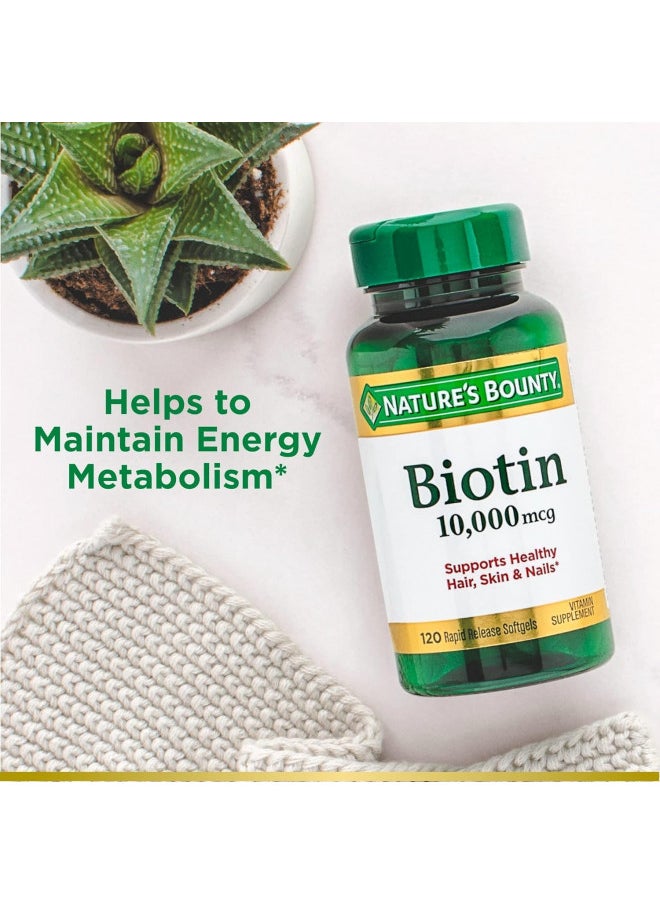 NATURE'S BOUNTY - Nature's Bounty Biotin 10000 mcg, Supports Healthy Hair, Skin and Nails- Rapid Release Softgels- 120 Ct., - Image 1