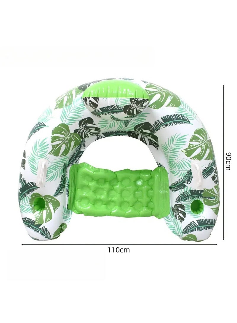 Leaf U-shaped floating reclining chair pool floating floating bed reclining chair eco-friendly pvc inflatable water backrest floating row