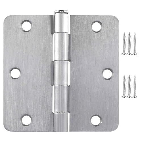 ZEONHAK 24 Pack Satin Nickel Door Hinges, 3.5 Inch Nickel Door Hinges with Mounting Screws, 1/4" Radius Corners, Silver 12 Pairs Bedroom Door Hinge Sturdy Door Hardware - Image 1