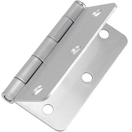 ZEONHAK 24 Pack Satin Nickel Door Hinges, 3.5 Inch Nickel Door Hinges with Mounting Screws, 1/4" Radius Corners, Silver 12 Pairs Bedroom Door Hinge Sturdy Door Hardware - Image 4