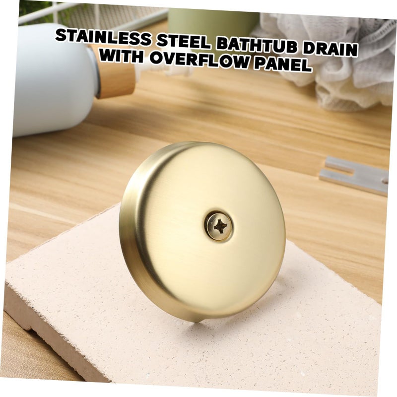 غطاء تصريف حوض الاستحمام من الفولاذ المقاوم للصدأ مع فتحة الفائض، والمصفاة الأساسية للدش، وحشية الحمام الأساسية - Image 3