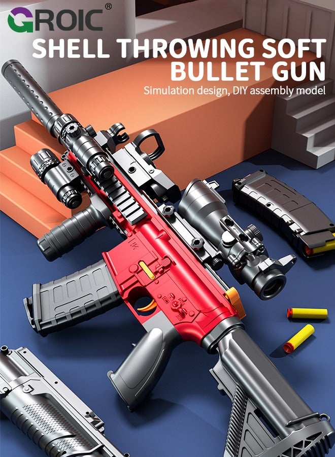 GROIC Soft Bullets Gun,Toy Gun Light and Soft Bullets Education Toy,Blaster Gun M416,Double Mirror Effect Toy Guns,DIY Toy with Rich Accessories ,Shooting Games Toys for Kids, Kids Holiday Birthday Gifts - Image 2