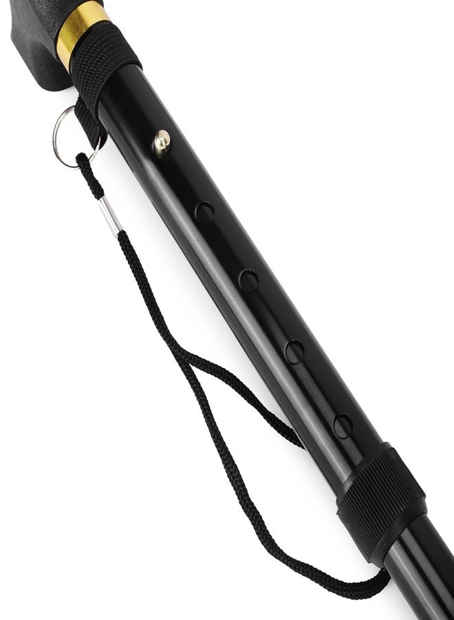 CHEVALIER 4 Fold Folding Walking Stick/Cane for Old People Men/Women, Aluminium, Black - Image 2