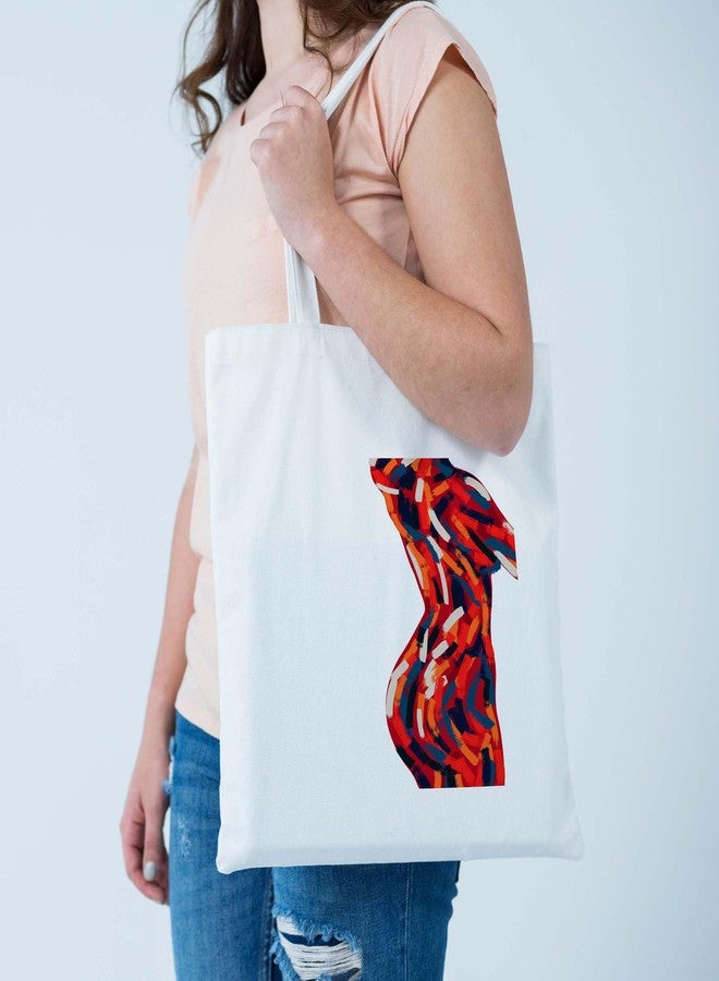 ARTBUG Tote Bag for Women, Aesthetic, Stylish, Ecofriendly, For College Girls, Office, Beach and Outings -Figurative Abstract Printed Canvas D - 368 - Image 2