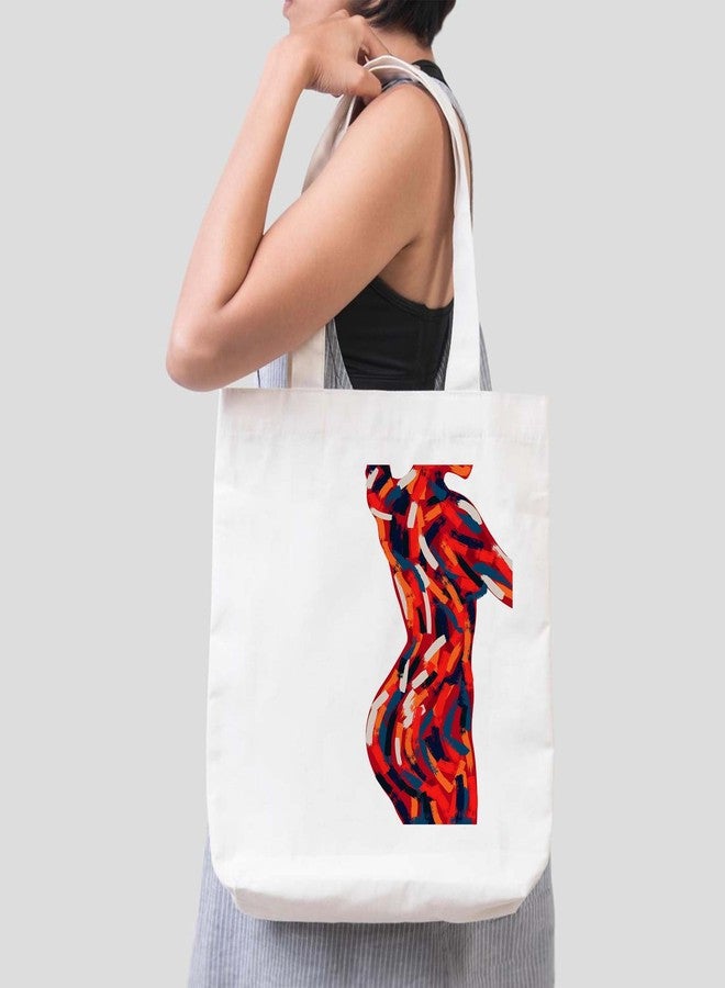 ARTBUG Tote Bag for Women, Aesthetic, Stylish, Ecofriendly, For College Girls, Office, Beach and Outings -Figurative Abstract Printed Canvas D - 368 - Image 3