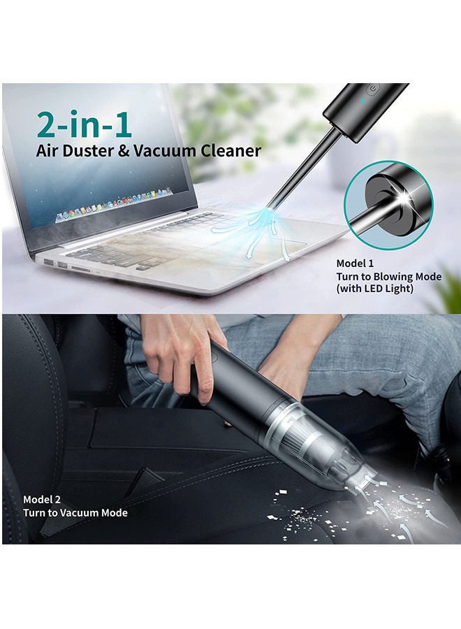 ISank Air Duster & Mini Vacuum Cordless 2 in 1, Powerful 70000RPM/10000PA, 2 Speeds, 7800mAh Electric Compressed Air Blower, Replaces Air Cans for Computer/Keyboard, Car - Image 2