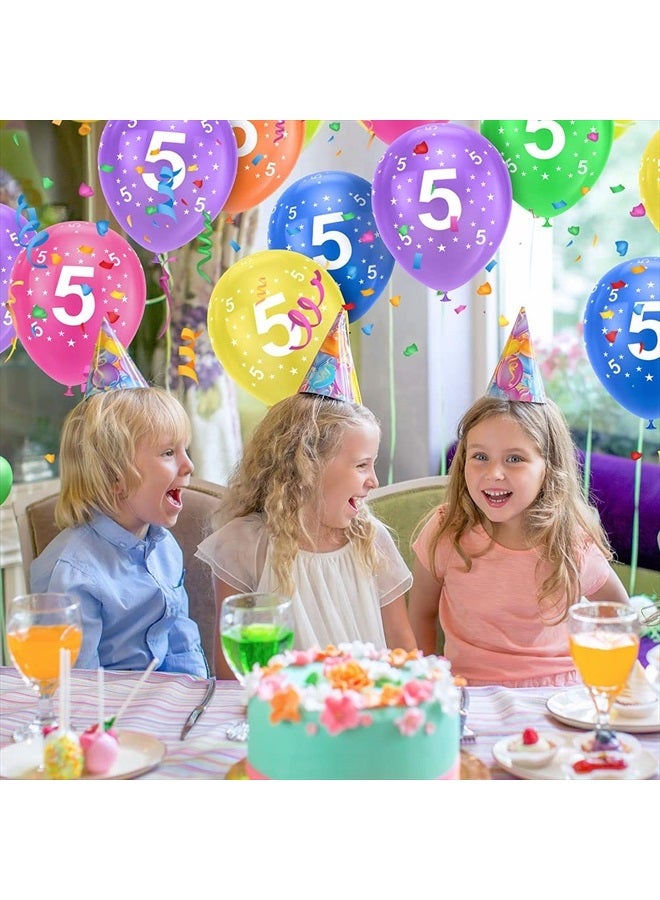 Ainiv 5th Birthday Balloons 18PCS, 12inch Numbers Printed Latex Party Balloons, 5th Anniversary Party Supplies Balloons, Numbers Balloons Decorations for Girls Boys 5 Year Old Birthday Party - Image 5