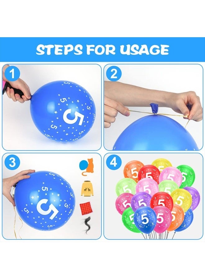 Ainiv 5th Birthday Balloons 18PCS, 12inch Numbers Printed Latex Party Balloons, 5th Anniversary Party Supplies Balloons, Numbers Balloons Decorations for Girls Boys 5 Year Old Birthday Party - Image 3